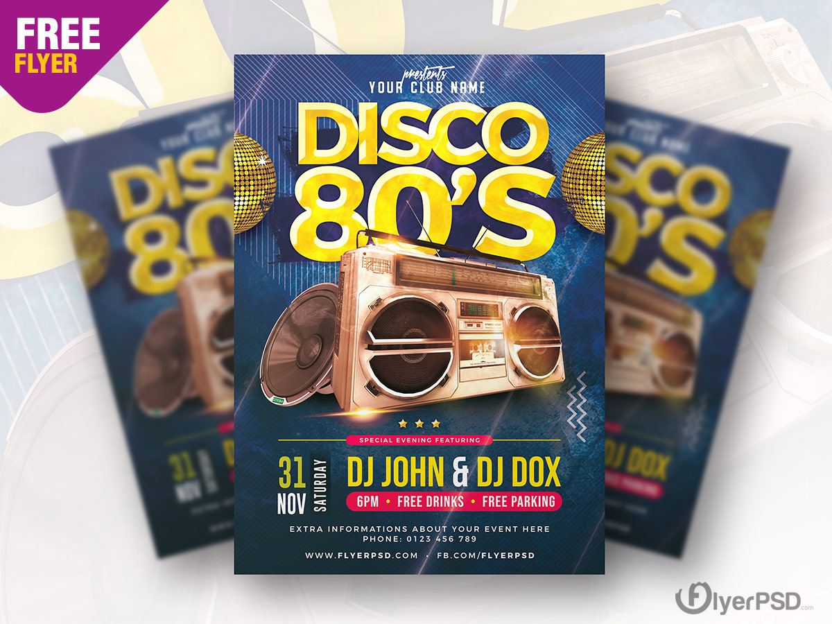 Classic Disco Party Flyer PSD