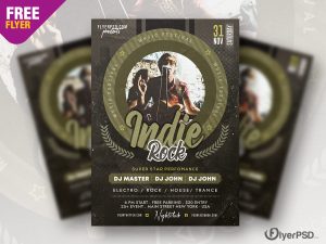 Indie Rock Party Flyer PSD