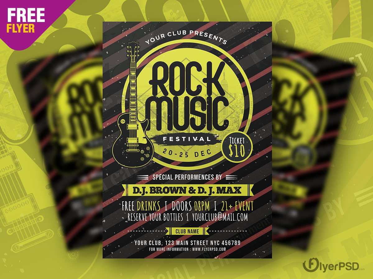 Rock Music Festival Flyer PSD