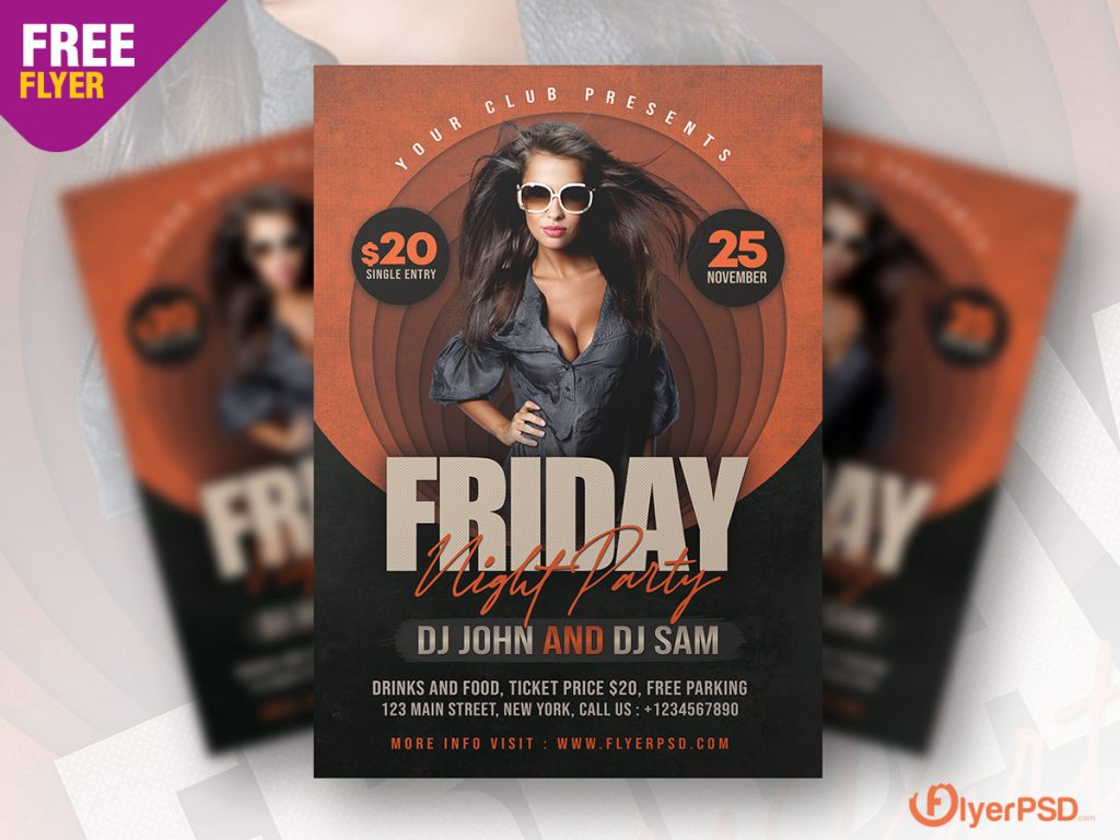 Friday Night Party Flyer PSD | Flyer PSD