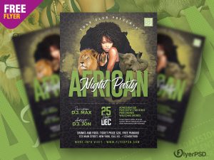 African Night Party Flyer PSD