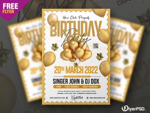 Birthday Night Party Flyer PSD
