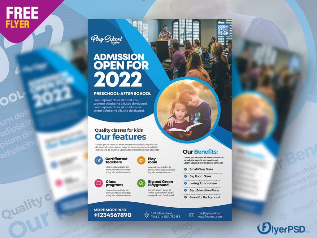 School Admission Flyer PSD Template | Flyer PSD