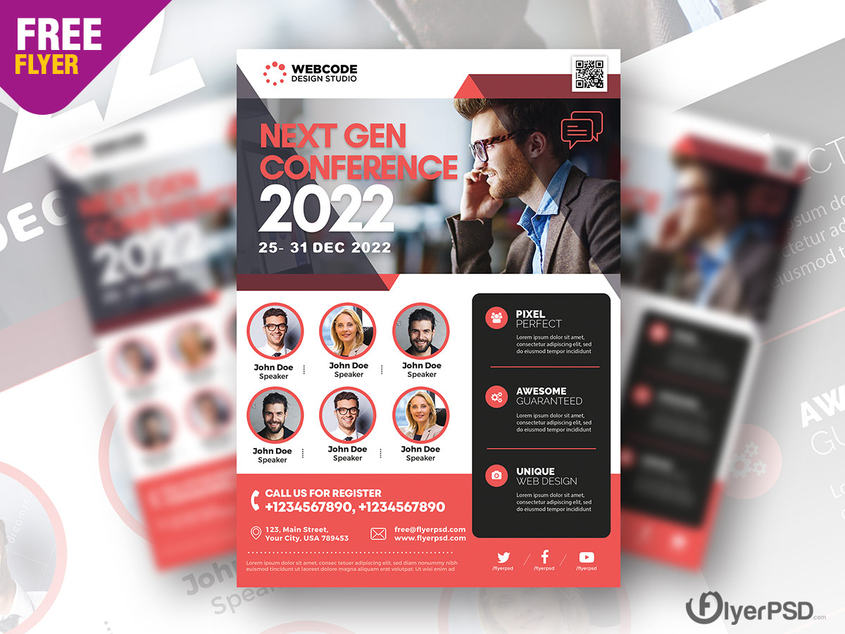 Corporate Conference Flyer PSD Template