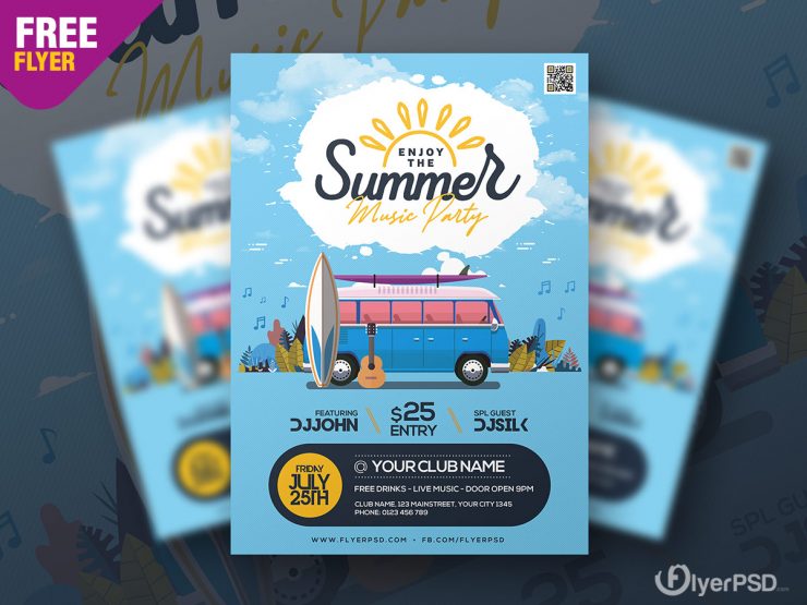 Summer Theme Party Flyer PSD