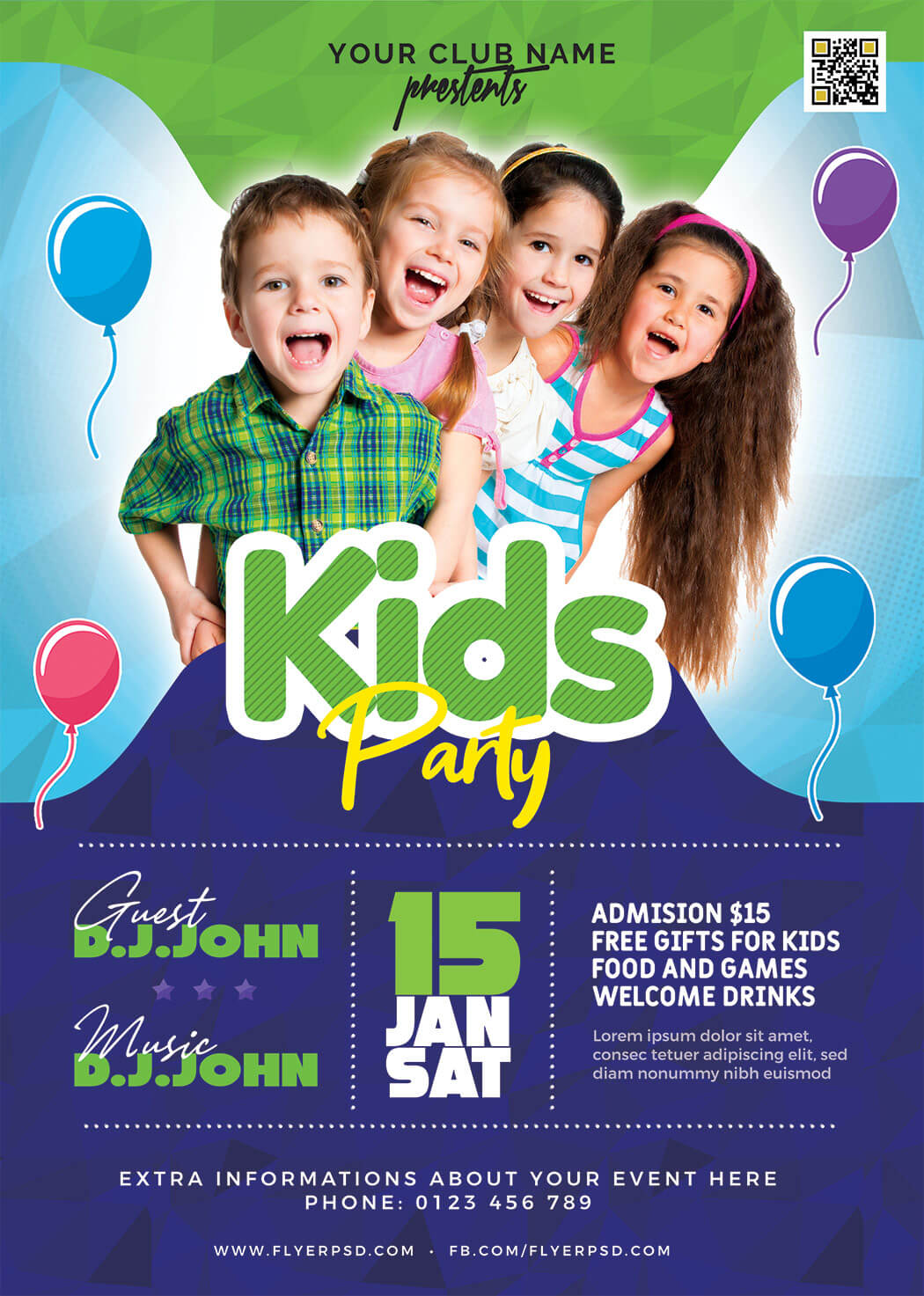 Amazing Kids Party Flyer PSD Preview Flyer PSD