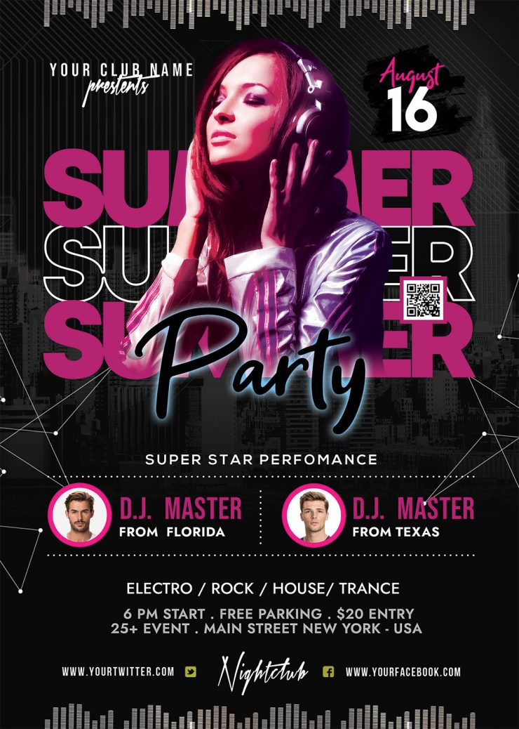 Awesome Summer Club Party Flyer PSD | Flyer PSD