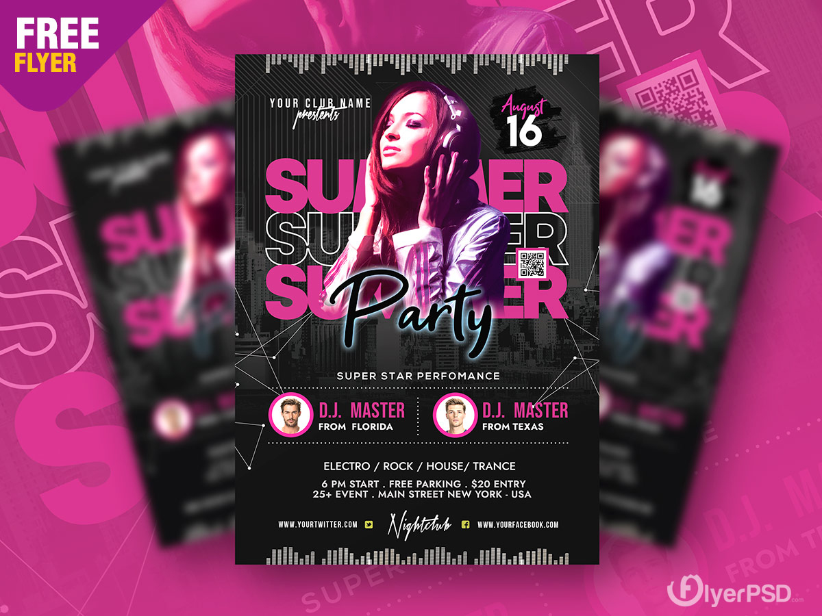 Awesome Summer Club Party Flyer Psd Flyer Psd