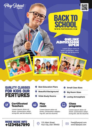 School Kids Open Flyer PSD Template | Flyer PSD