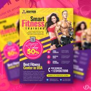 Fitness Gym Promotion Flyer PSD Template