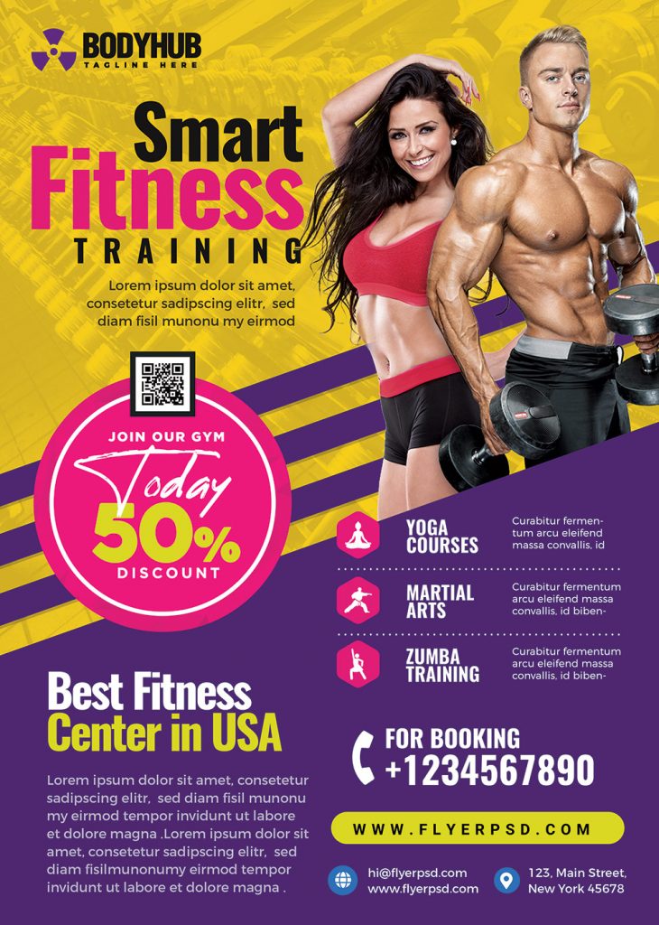 Fitness Gym Promotion Flyer PSD Template