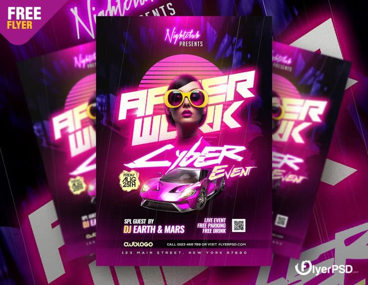 After Work Weekend Party Flyer PSD