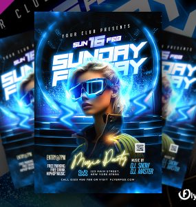 Crazy Weekend Club Music Party Flyer PSD