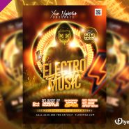 Electro Night DJ Party Flyer Design PSD