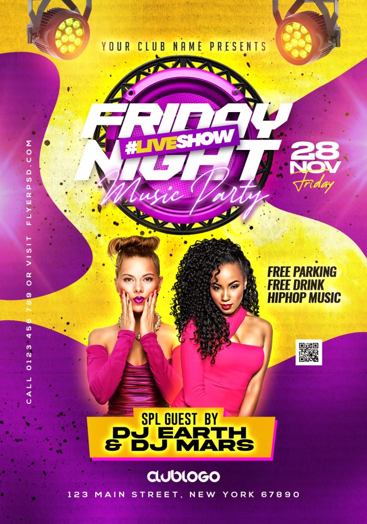 Friday Night Live Music Event Flyer PSD