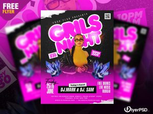 Girls Club Party Flyer PSD Template