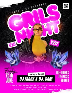 Girls Club Party Flyer PSD Template