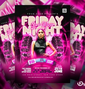 Night Club Crazy Music Party Flyer PSD