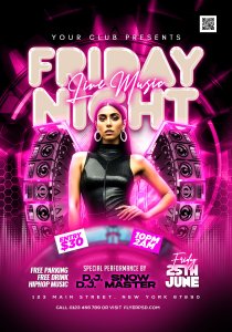 Night Club Crazy Music Party Flyer PSD