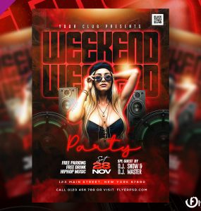 Night Club Music Party Flyer Design PSD
