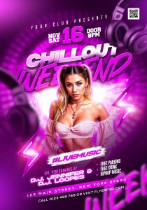 Night Club Weekend Music DJ Party Flyer PSD