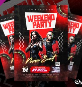 Night Club Weekend Music Party Flyer PSD