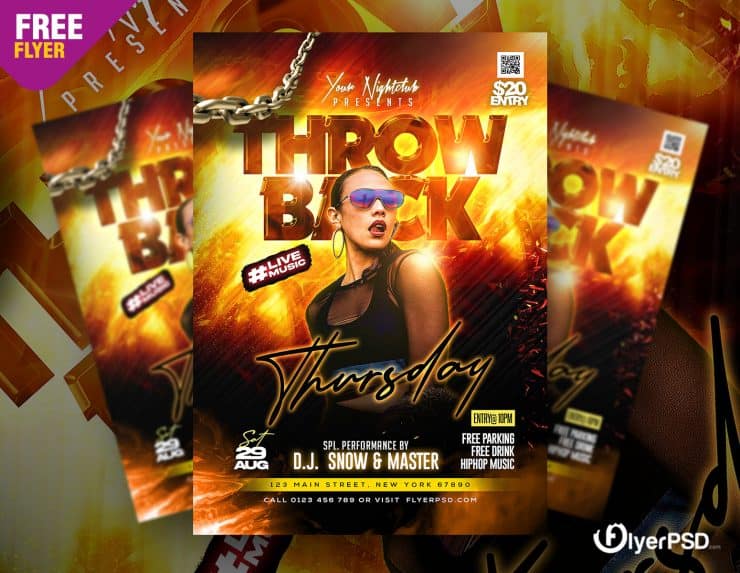 Thursday Club Night Party Flyer PSD Template