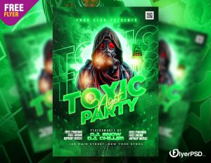 Toxic Weekend DJ Music Event Flyer PSD