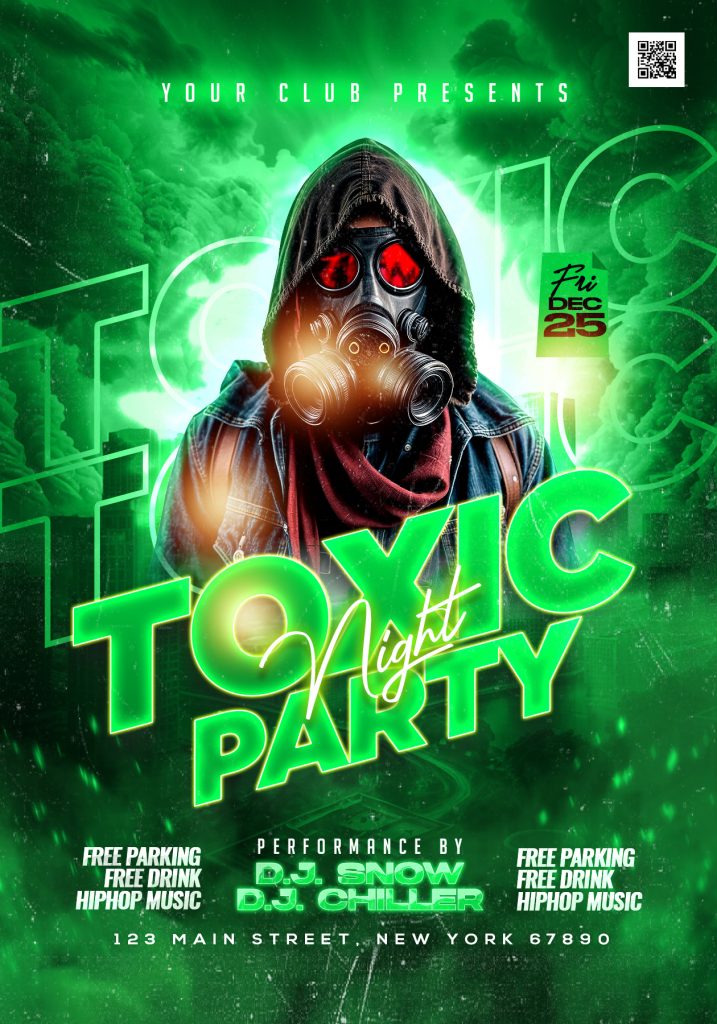 Toxic Weekend DJ Music Event Flyer PSD