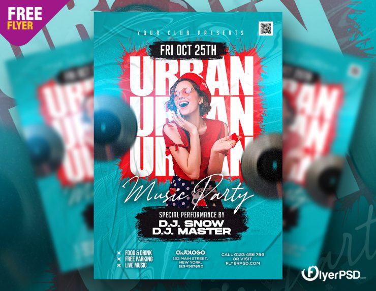 Urban Night Club DJ Party Flyer PSD