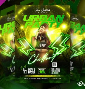Urban Night Club Music Party Flyer PSD