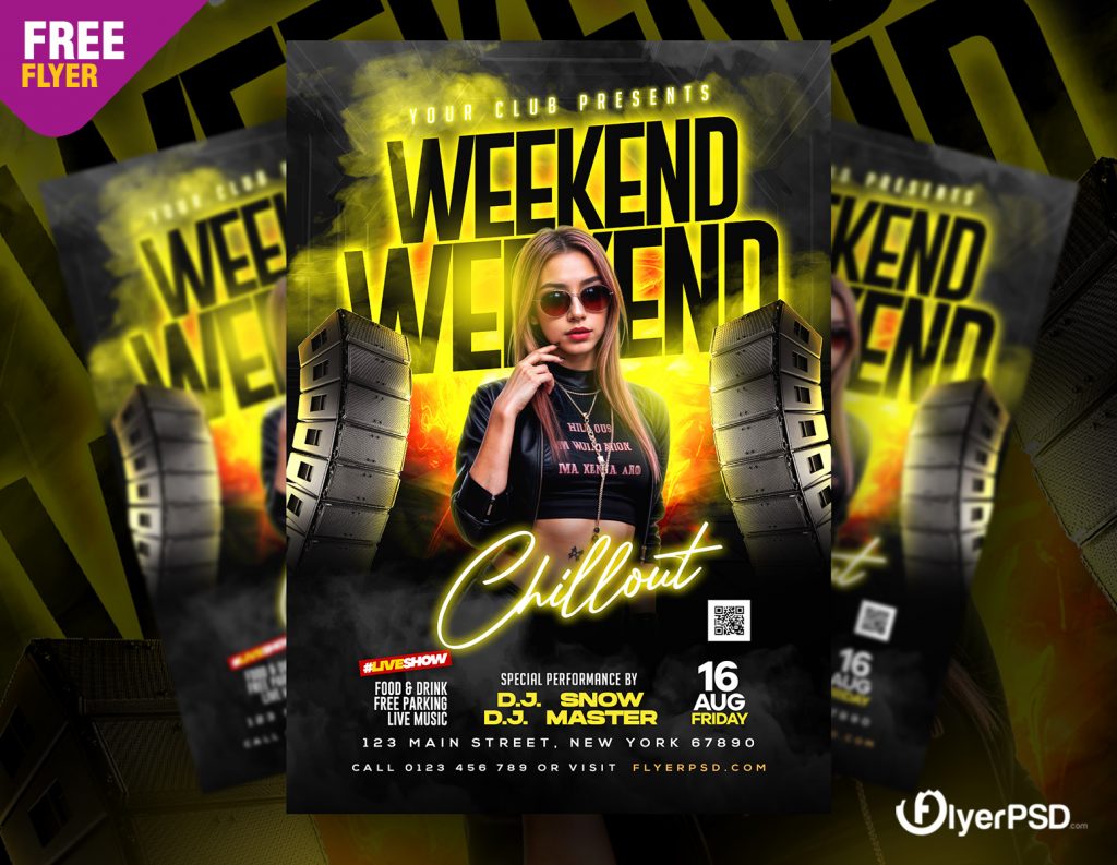 Free Flyer | Weekend Club Party Flyer PSD Template | Flyer PSD