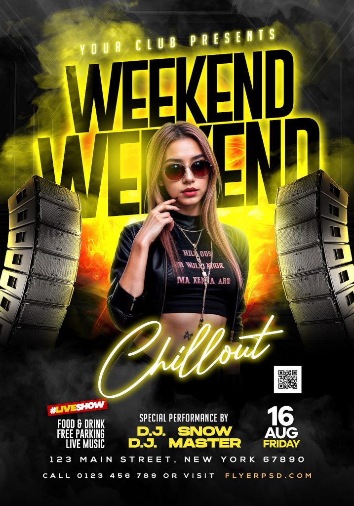 Weekend Club Party Flyer PSD Template