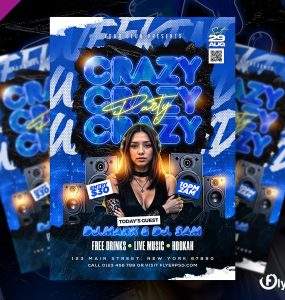 Weekend Night Club Music Party Flyer PSD