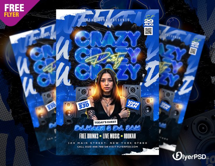 Weekend Night Club Music Party Flyer PSD