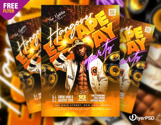 All Night DJ Party Flyer PSD Template