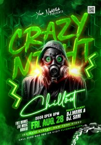 Crazy Night Chillout Party Flyer PSD