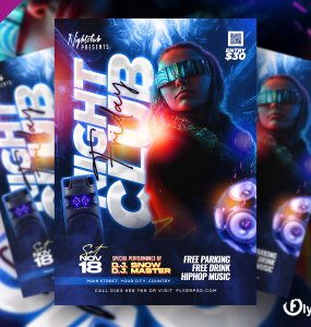 Night Club Friday Party Flyer PSD