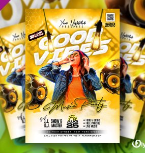 Night Club Weekend Crazy Party Flyer PSD