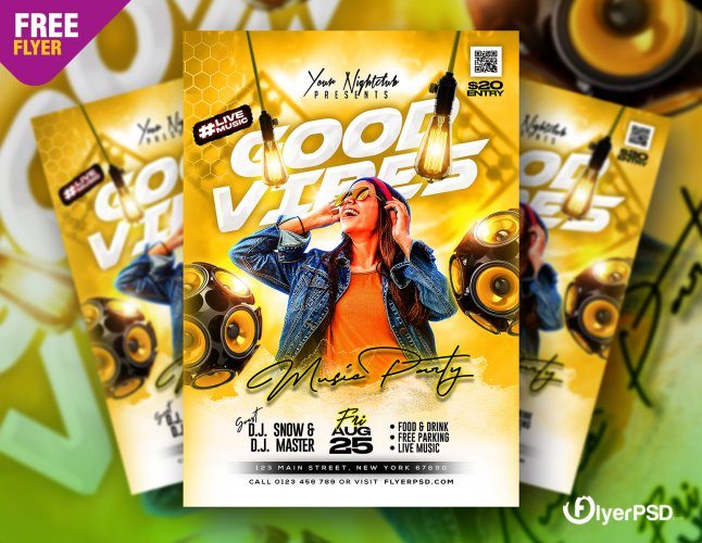 Night Club Weekend Crazy Party Flyer PSD