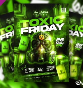 Toxic Friday DJ Music Event Flyer PSD