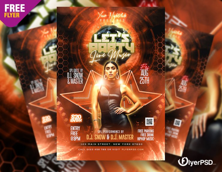 Weekend DJ Music Party Flyer Design PSD