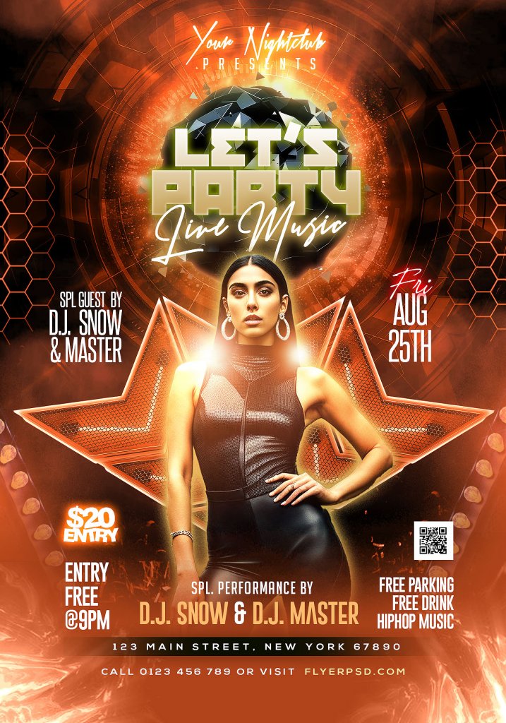 Weekend DJ Music Party Flyer Design PSD