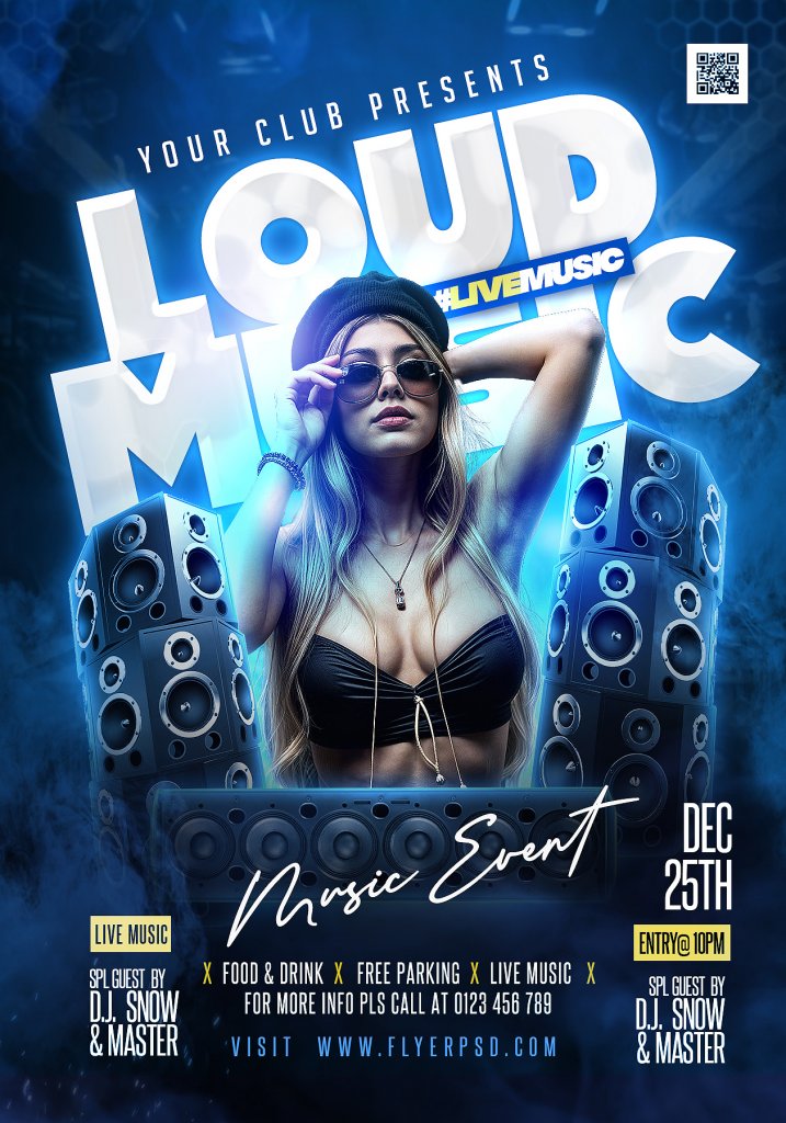 Night Club Weekend Music DJ Party Flyer PSD