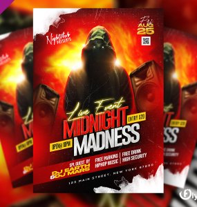 DJ Music Live Event Flyer PSD Template