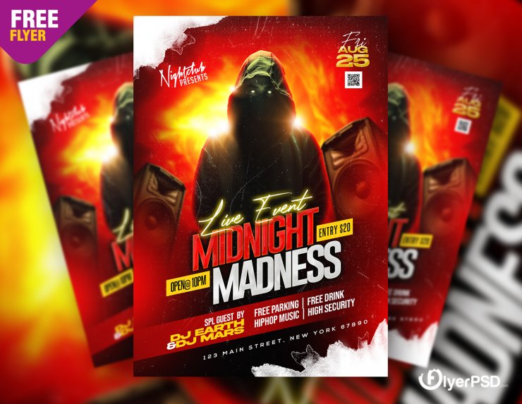 DJ Music Live Event Flyer PSD Template