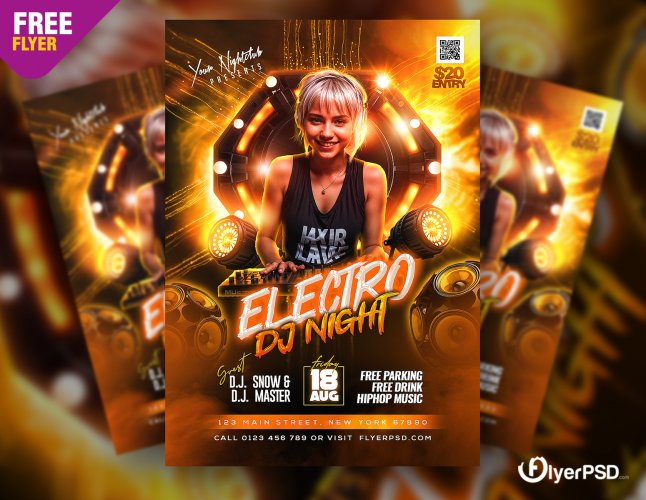 Friday DJ Party Flyer PSD Template