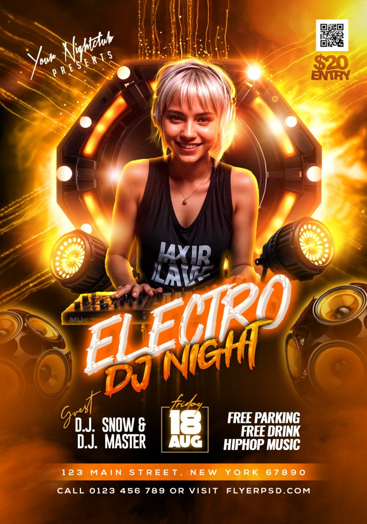 Friday DJ Party Flyer PSD Template