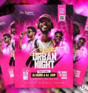 Chillout Urban Night Party Flyer PSD