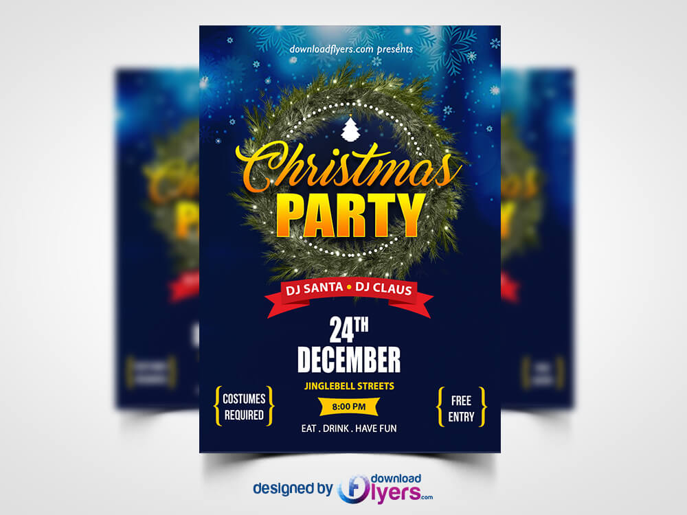 Christmas Party Flyer Template Free PSD Flyer PSD